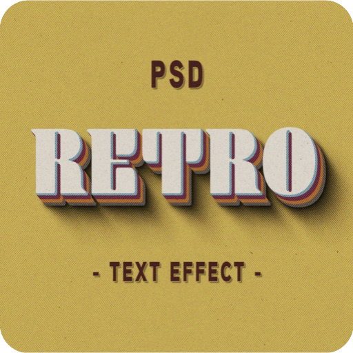 3D复古风格文字特效PSD模板