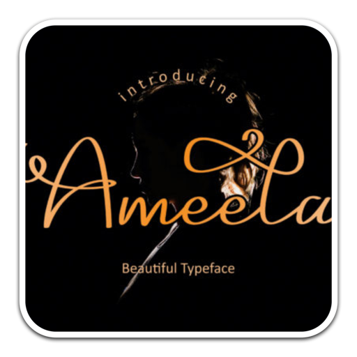 Ameela现代优雅手写字体 for mac