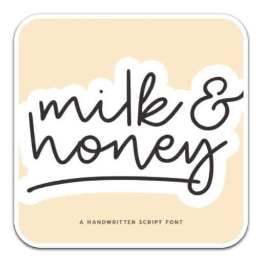 手写艺术风格字体Milk and Honey