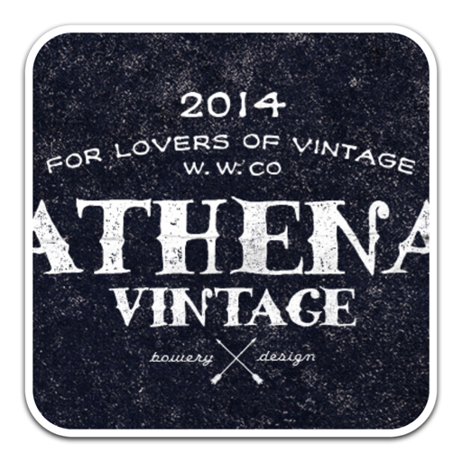广告标签手工字体Athena vintage