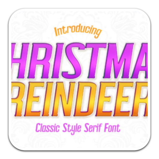 Christmas Reindeer圣诞节粗衬线字体 for mac