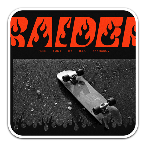 Raider Fancy 创意摇滚风格火焰字体 for mac