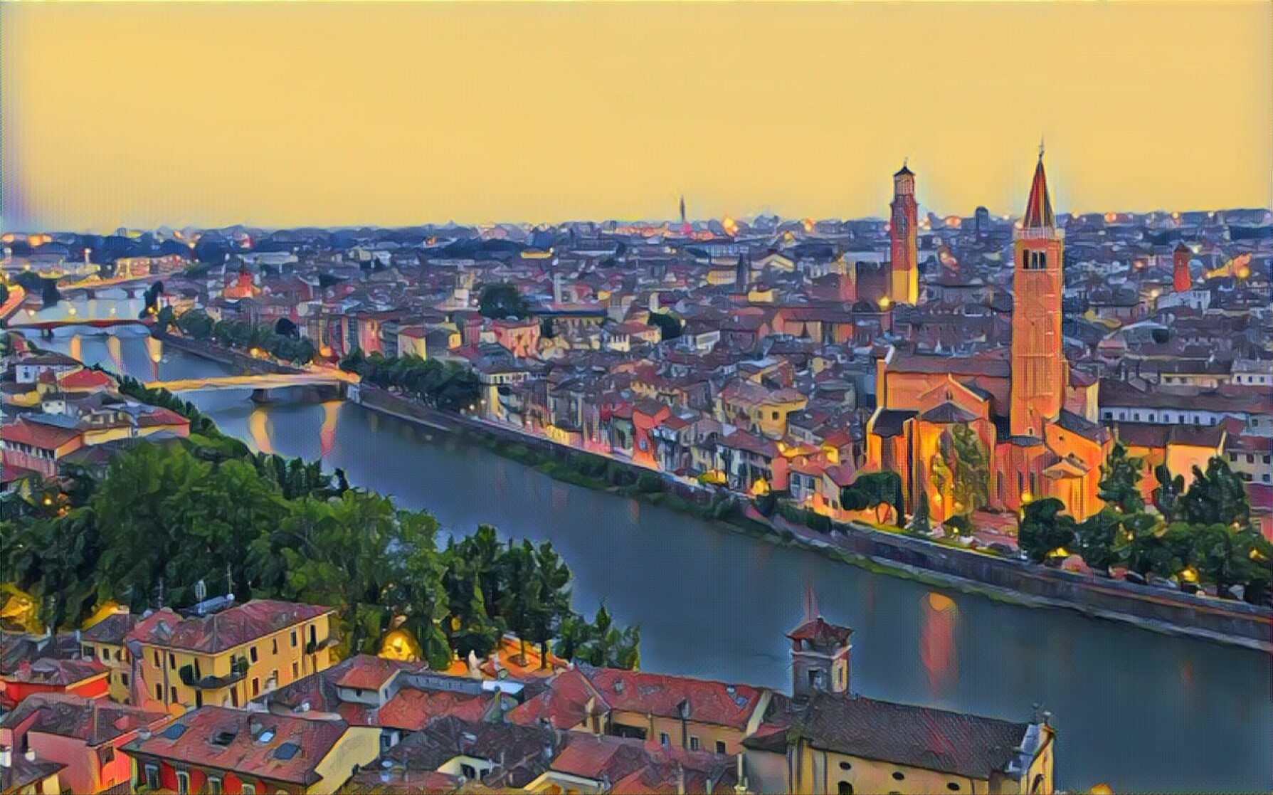 意大利维罗纳风景油画Mac动态壁纸