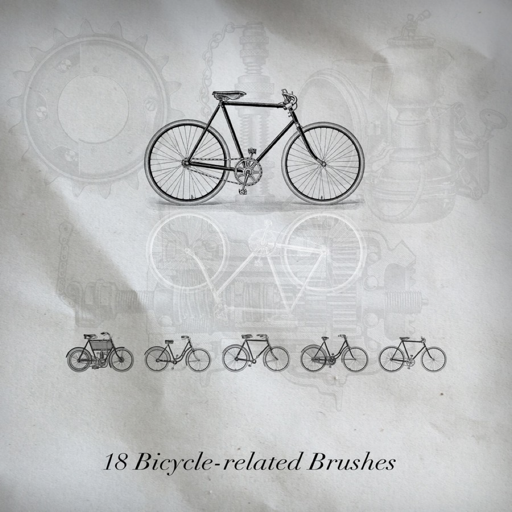 手绘自行车Photoshop笔刷