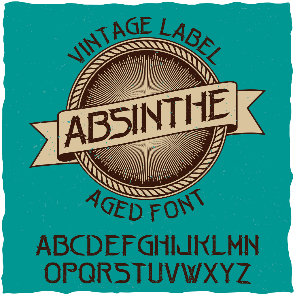 复古风格英文标签字体Absinthe Vintage Label Typeface