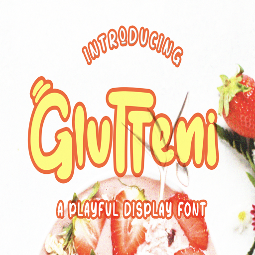 可爱的英文设计字体Glutteni