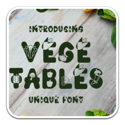 蔬菜剪影艺术字体Vegetables