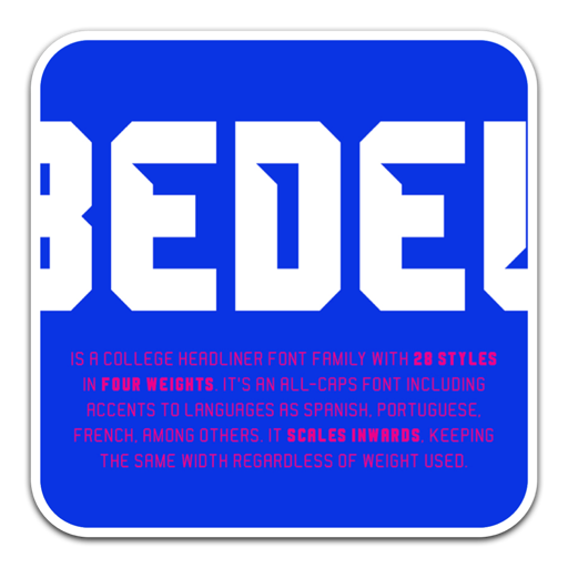 方块显示设计字体Bedel