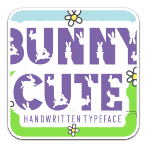 Bunny cute兔子剪纸字体