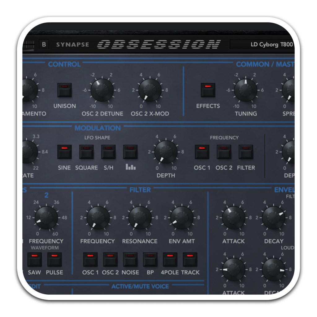 <em>Synapse</em> Audio Obsession for Mac(老式合成器建模插件) v1.2激活版