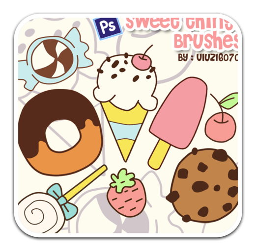 卡通冰淇淋甜品图案Photoshop笔刷