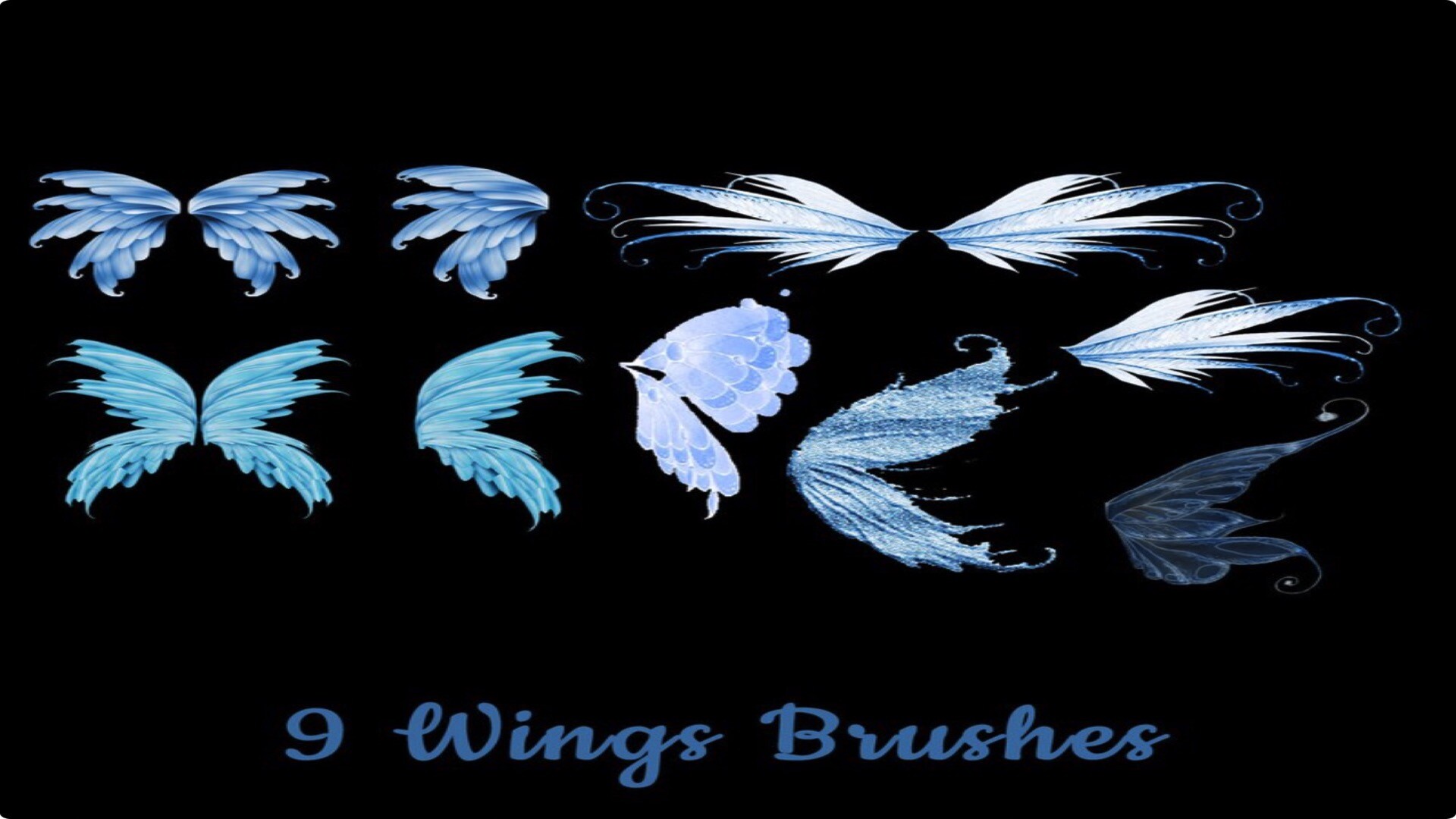 9种羽翼翅膀Photoshop笔刷