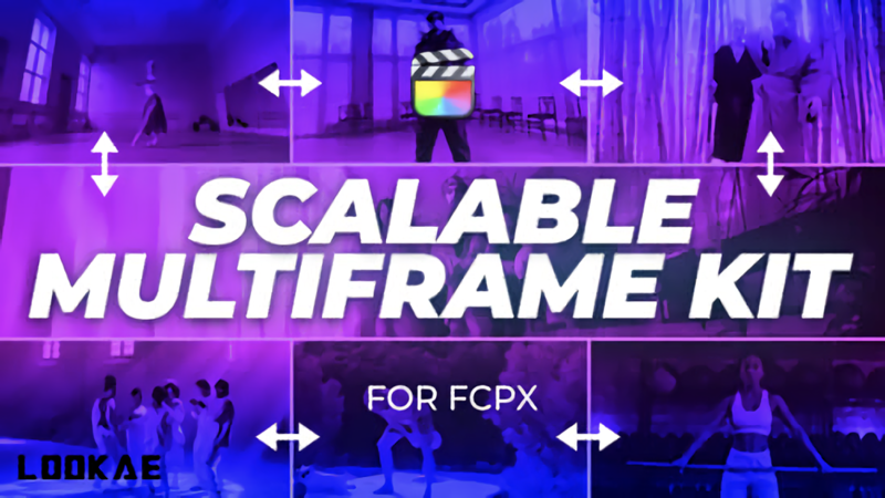 FCPX插件:自定义调节边框位置分屏动画预设 Scalable Multiframe Kit