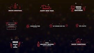 FCPX字幕Christmas And New Year Titles Mac(圣诞节与新年祝福字幕)