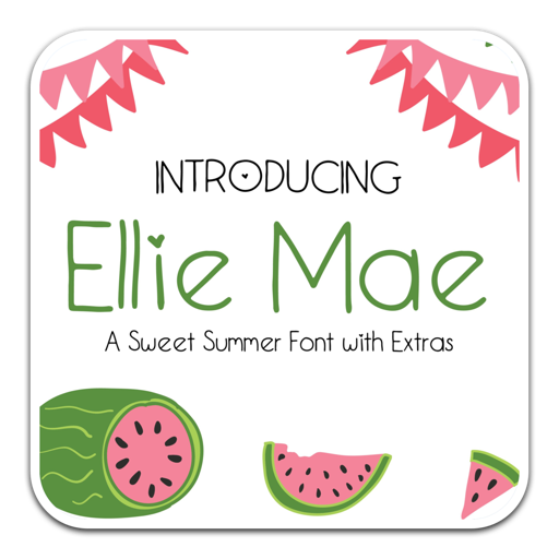 Ellie Mae A Sweet Summer夏日甜美艺术设计字体 for mac