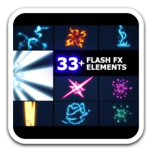 FCPX插件：Flash FX Elements Pack Mac(33个发光能量动画模版)