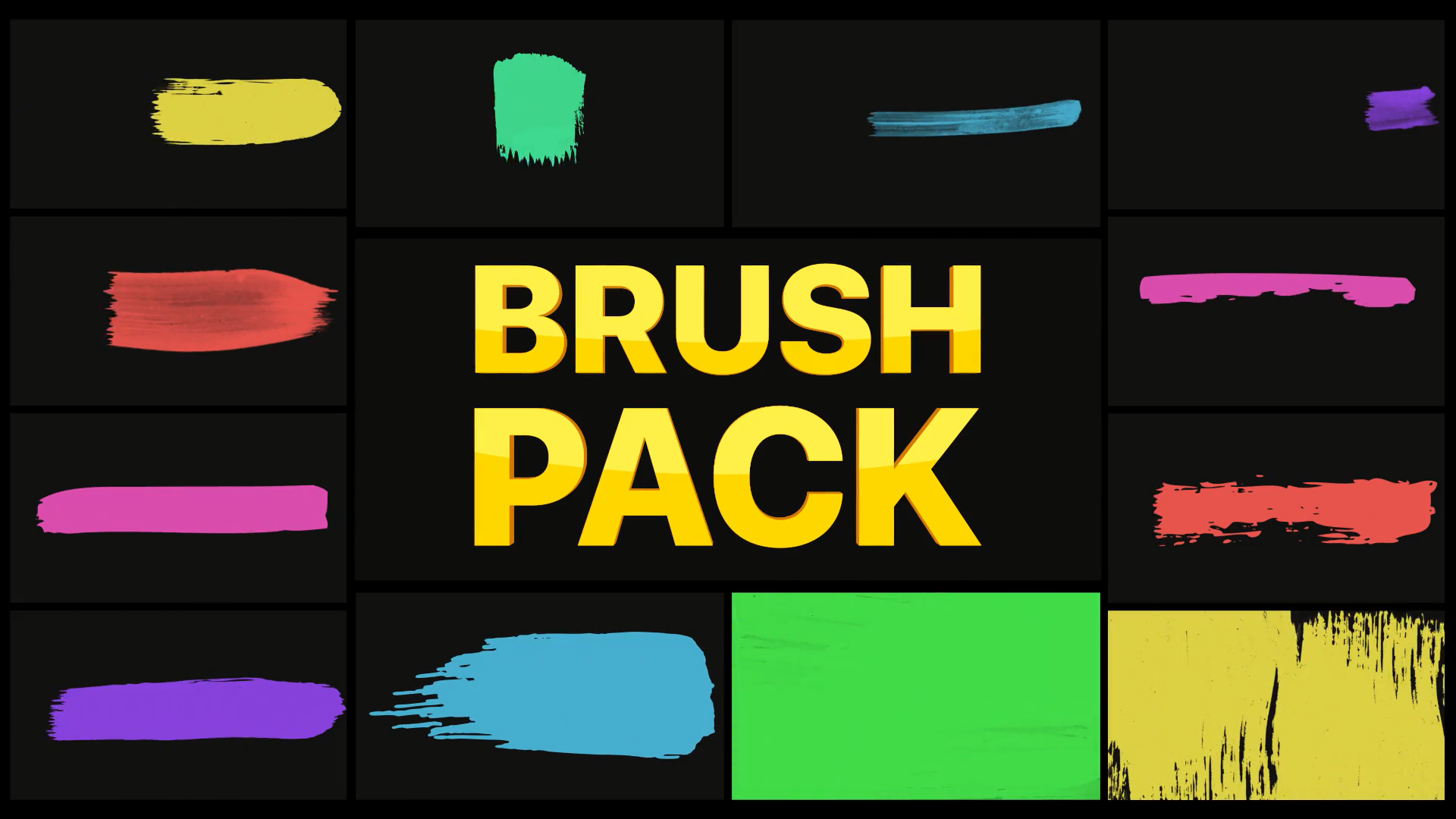 FCPX发生器Brush Pack for Mac(彩色画笔元素模板)