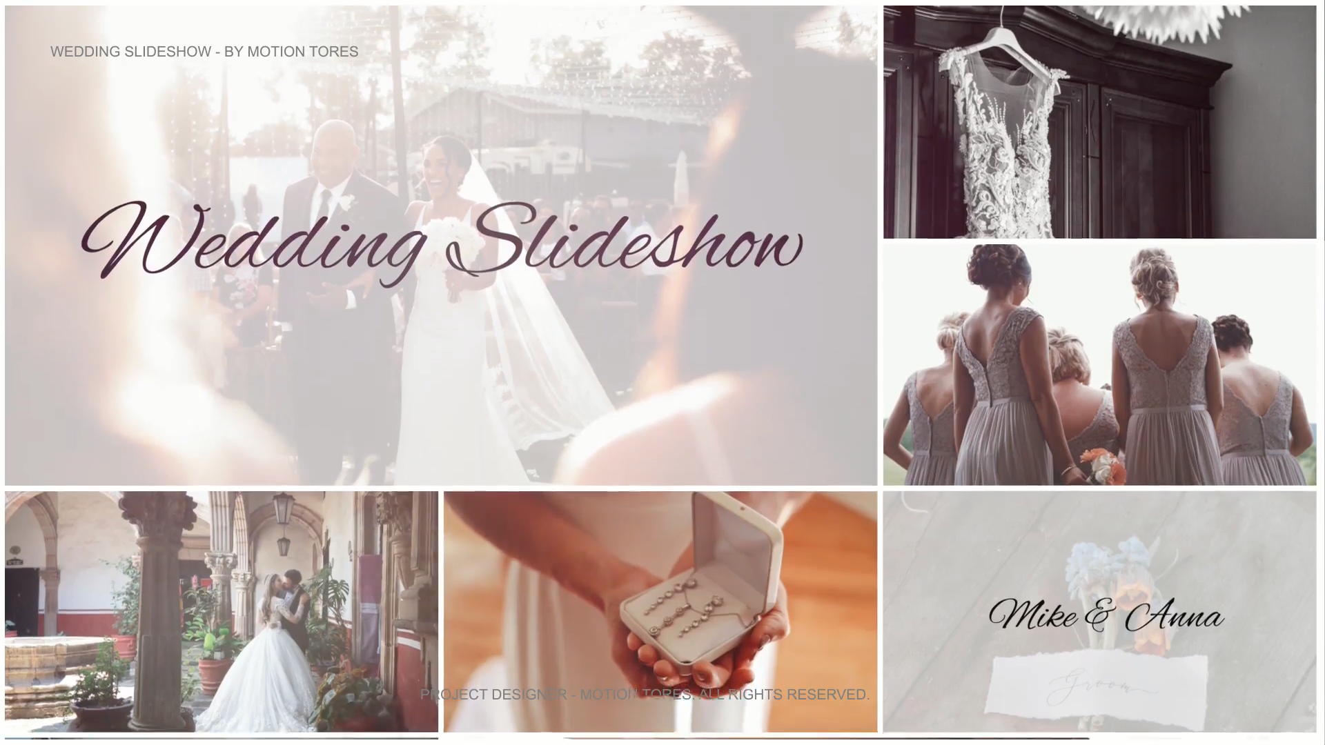 FCPX发生器Wedding Slideshow V01(婚礼场景动画模板)