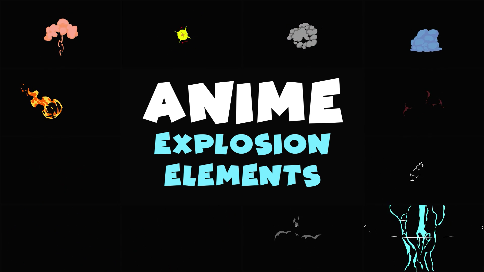 FCPX插件Anime Explosion Elements(动漫爆炸效果模板)
