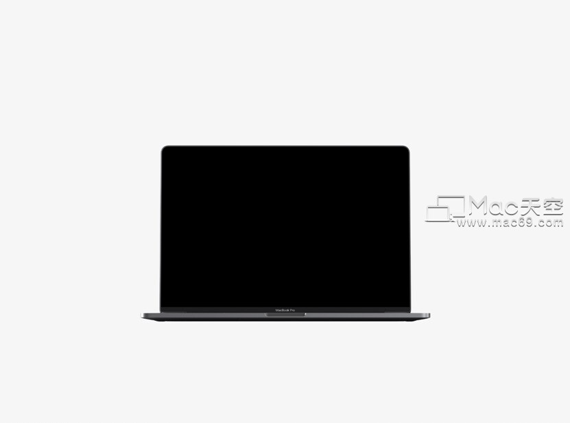 无挡板Macbook Pro触摸屏样机模型正面视图psd素材