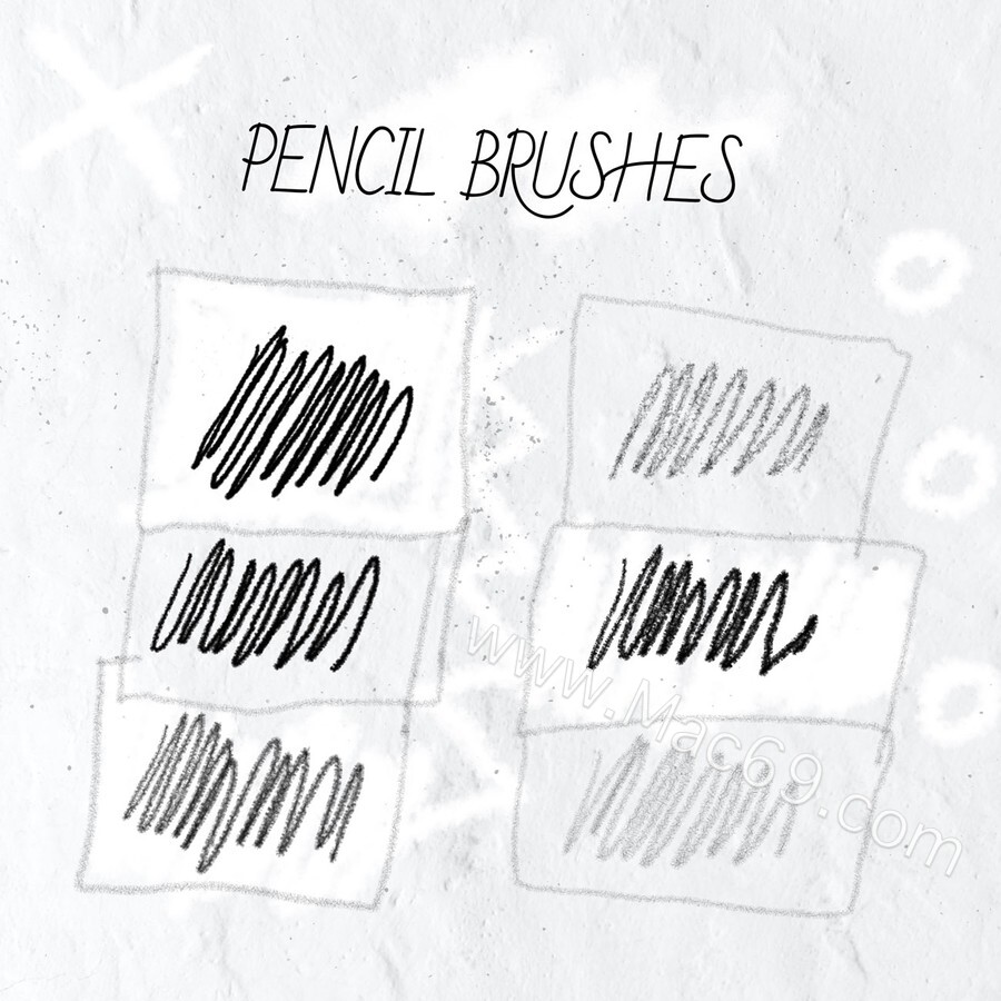 6种铅笔效果PS笔刷