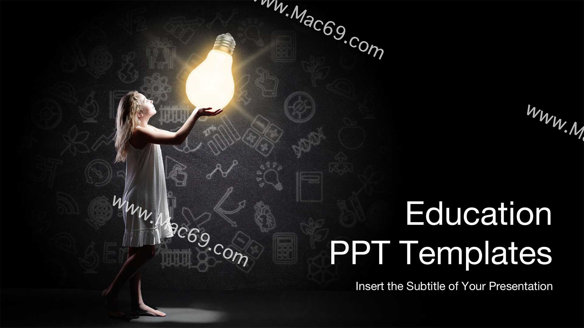 创意教育灯泡PPT模板