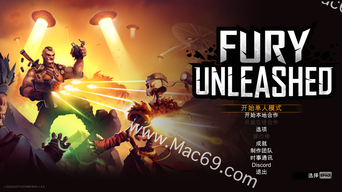 恶棍英雄Fury Unleashed Mac(动作射击类游戏)