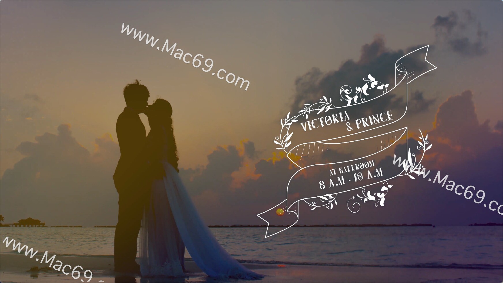 FCPX插件：Flourish Wedding Titles for Mac(时尚优雅的高质量婚礼标题)
