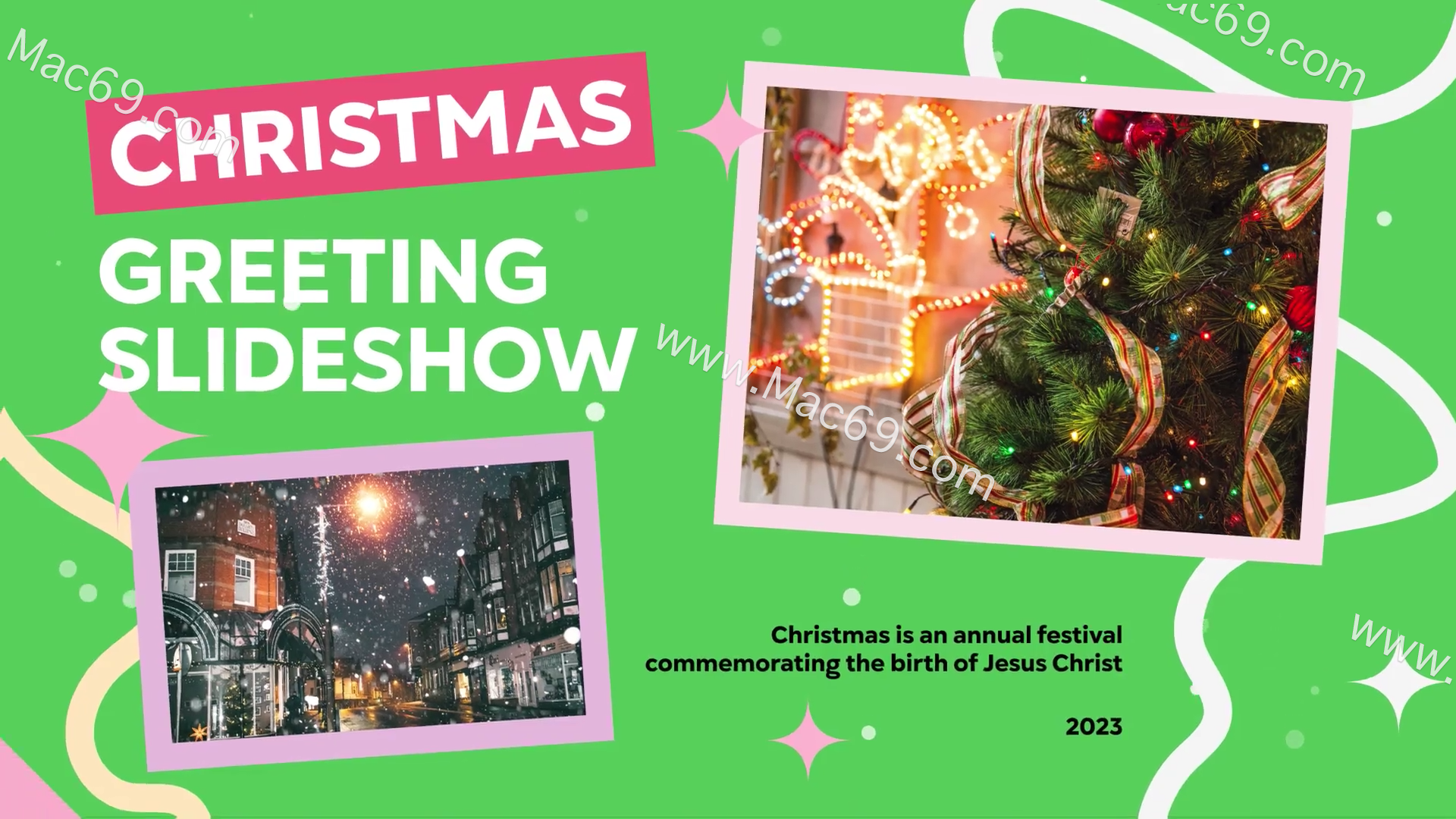 fcpx插件Christmas Greeting Scenes Slideshow Mac(圣诞场景幻灯片) 