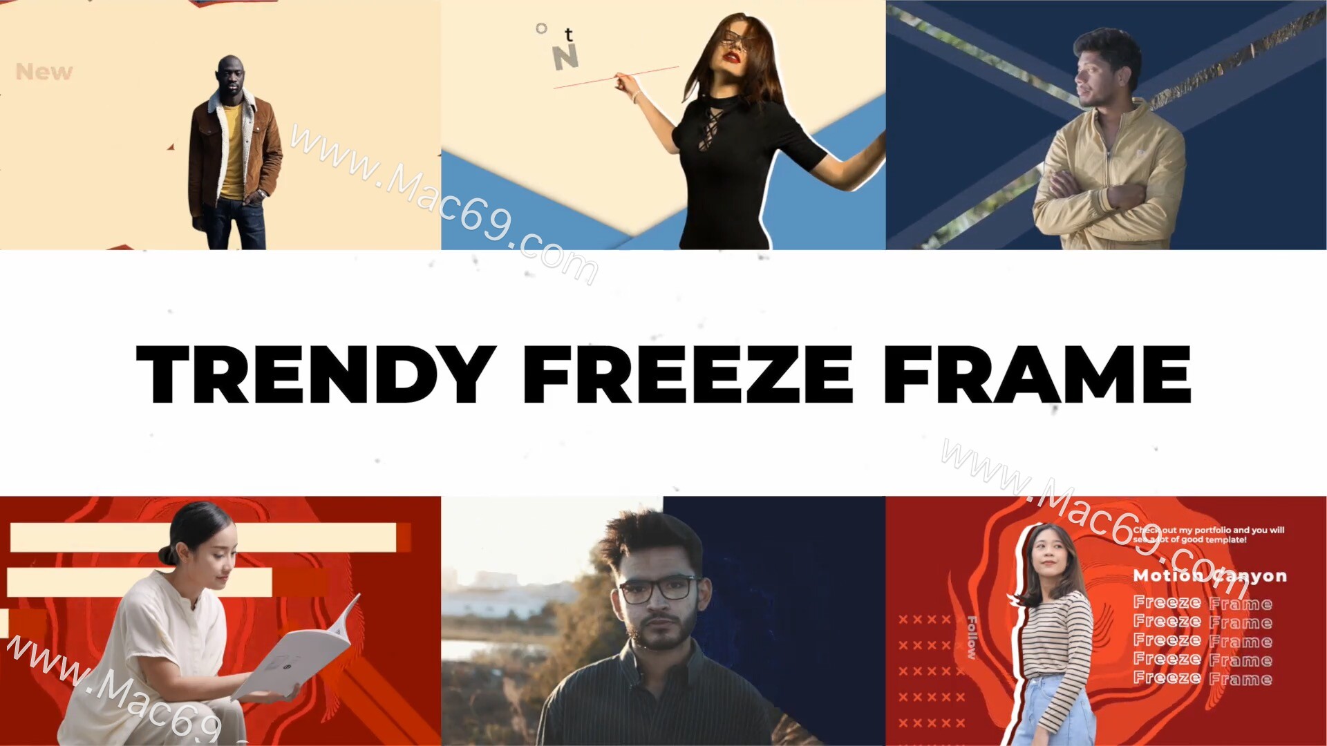 FCPX发生器Trendy Freeze Frame VH(冻结元素模板) 