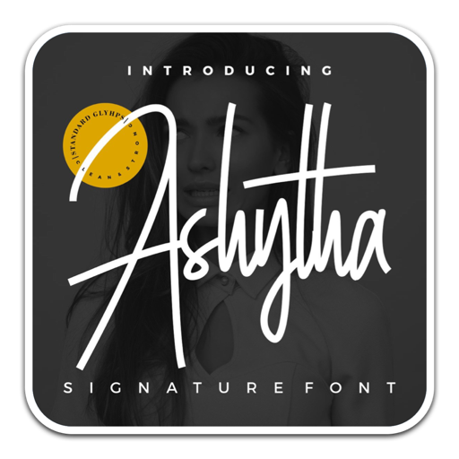 手工签名字体Ashytha Signature Font for mac