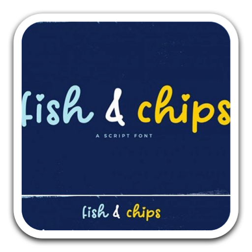 炸鱼薯条可爱风格字体Fish&Chips