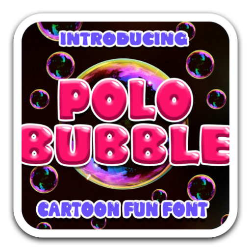 水球泡泡卡通英文字母字体polo bubble cartoon font