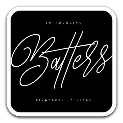 干净流畅英文签名字体 Batters Signature