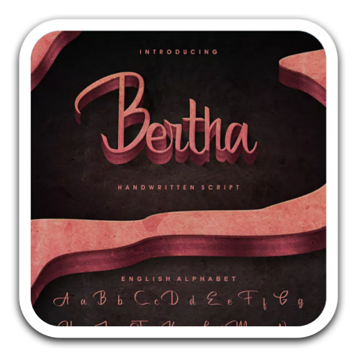 连写英文字体 Bertha