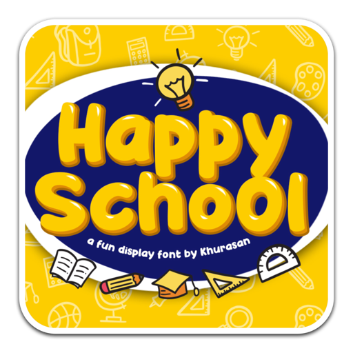 欢快大胆的字体Happy School