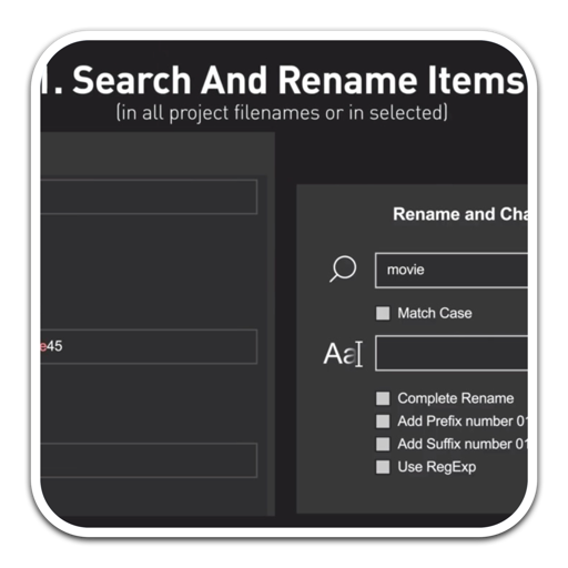 Rename and Change Toolkit Mac(批量重命名修改PR插件)