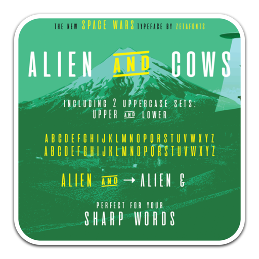 Aliens and Cows创意无衬线字体 for mac