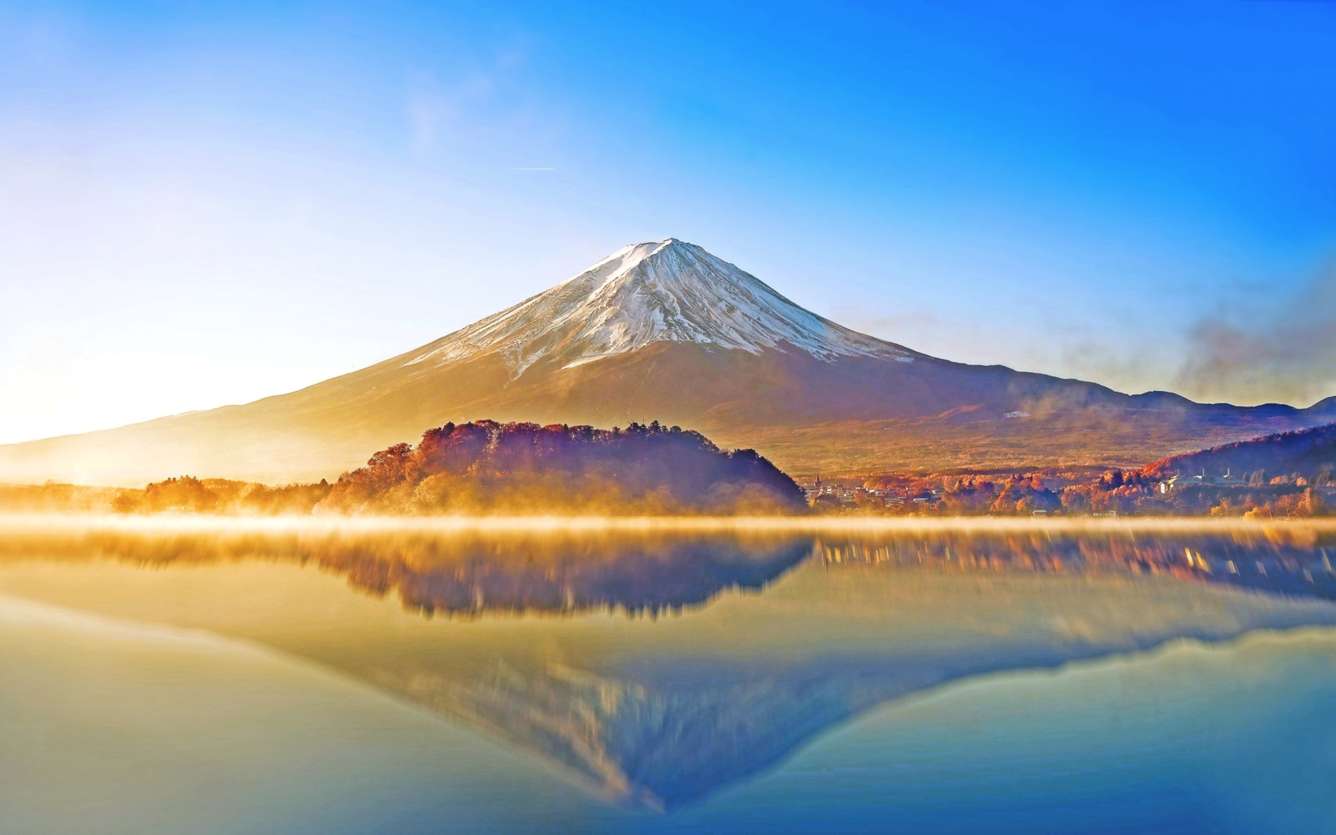 金色富士山动态桌面壁纸