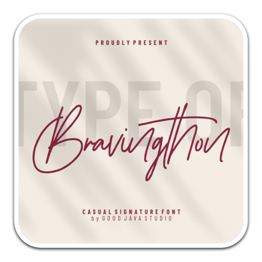 现代手写风格英文字体Bravingthon Signature Font