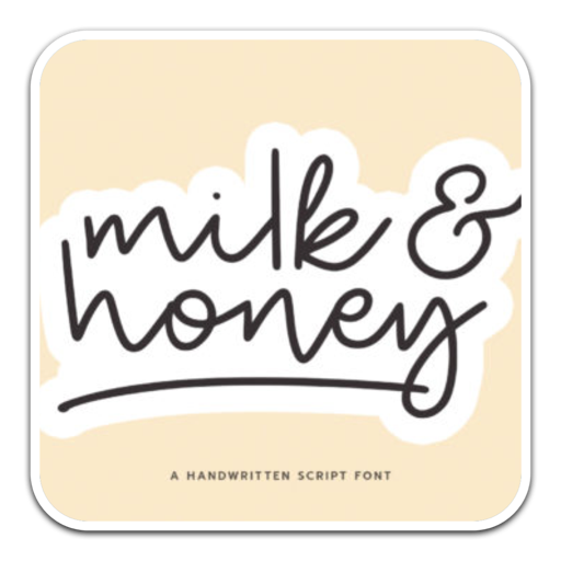 甜美手写风格字体Milk and Honey