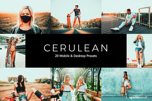 20 Cerulean Lightroom Presets & LUTs Mac(蔚蓝底色电影调色luts预设)