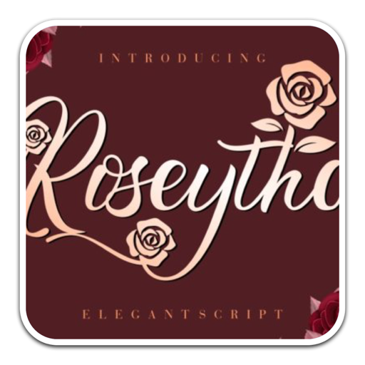 浪漫书法字体Roseytha