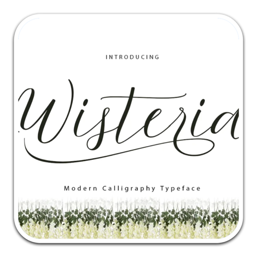 Wisteria优美现代脚本字体