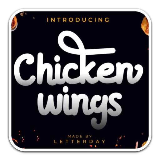 随意手写粗体艺术字Chicken Wings