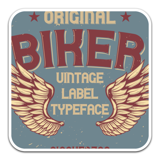 大胆优雅的显示字体Biker