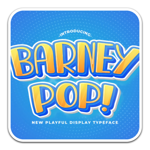 趣味真实显示字体Barney Pop