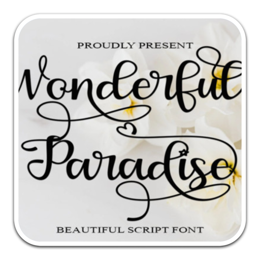 Wonderful Paradise优雅手写字体