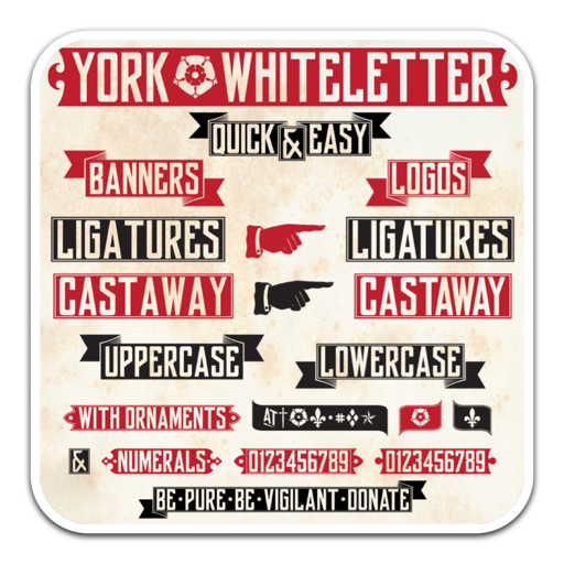 快速简便的横幅标题字体York Whiteletter