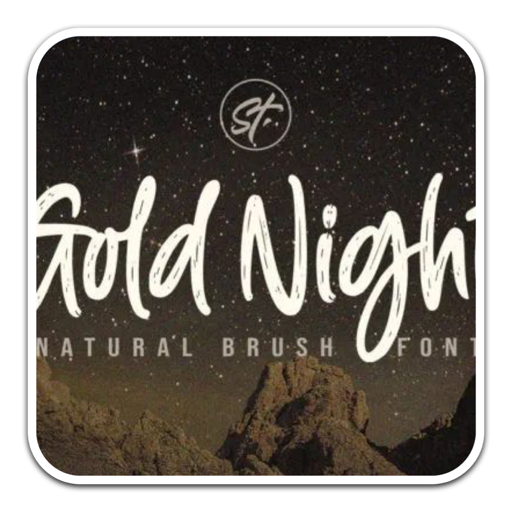 Gold Night很酷的拉丝显示字体